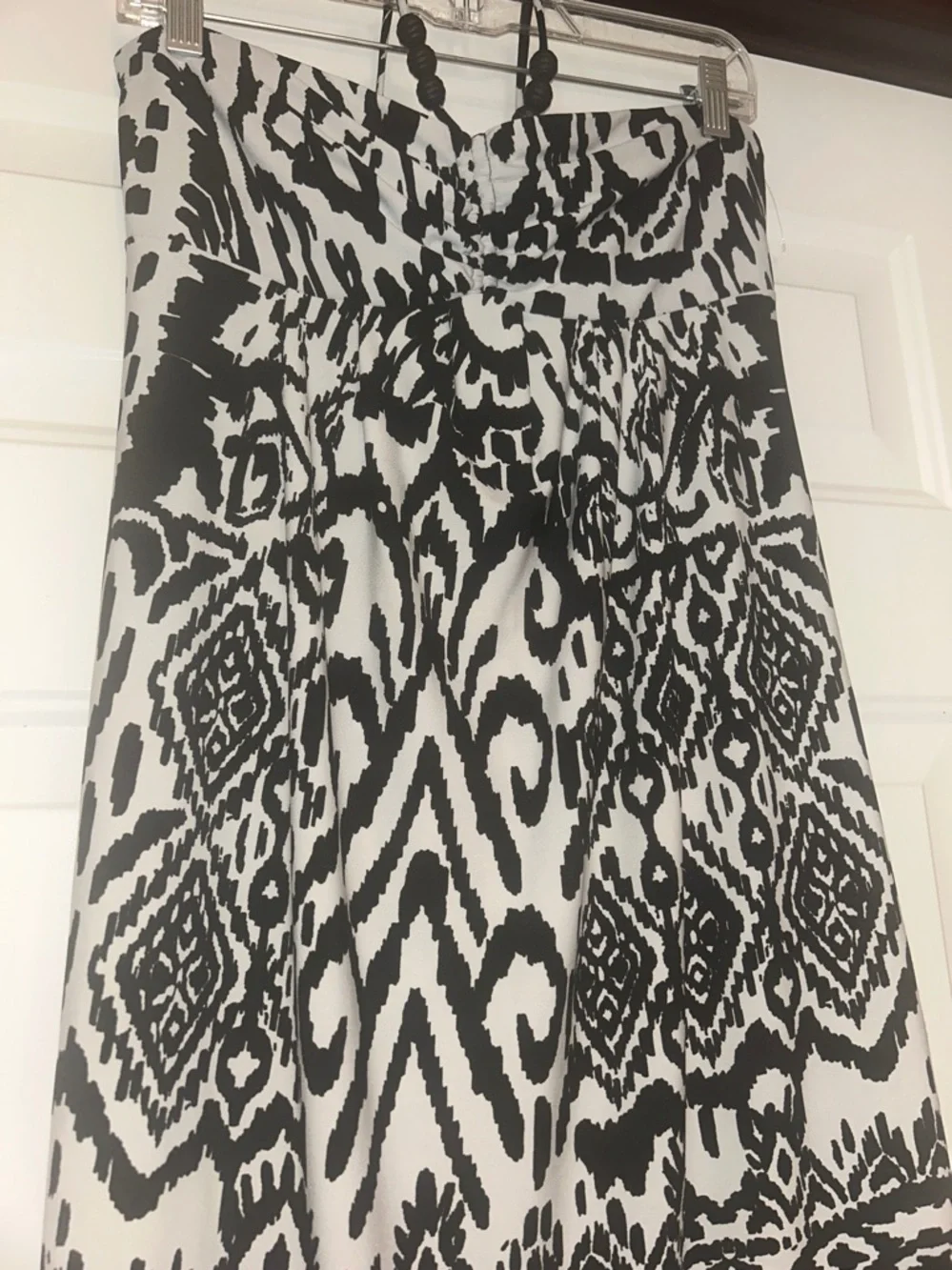 Saint Tropez West Tribal Cover Up Swim Dress Black White 8 NWOT Built In Bra